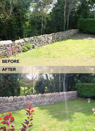 Repairs - Wet and Dry Stone Walls: Before and After Pictures
